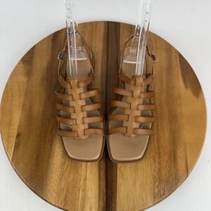 New Womens Nordstrom Rack Hugo Brown Faux Leather Gladiator Sandals Size 9 M